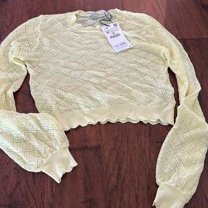 Yellow sheer sweater new Zara